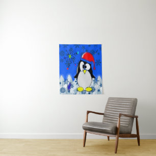 Tapisserien Weihnachtspenguin Wandteppich
