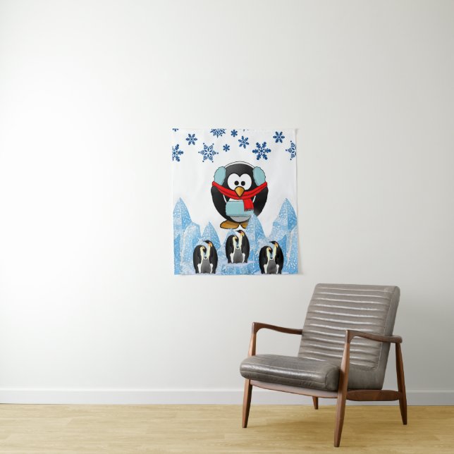 Tapisserien Weihnachtspenguin Wandteppich (Beispiel)