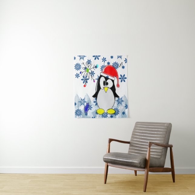 Tapisserien Weihnachtspenguin Wandteppich (Beispiel)