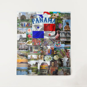 Tapiz Collage of Fotos of Panama Wandteppich