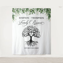 Tapiz Family reunion greenery tree backdrop banner