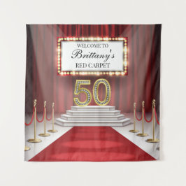 Tapiz Red Carpet 50th Birthday Backdrop banner Wandteppich