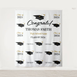 Tapiz Step and repeat Graduation Backdrop banner Wandteppich