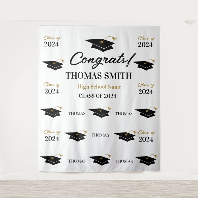 Tapiz Step and repeat Graduation Backdrop banner  Wandteppich (Vorderseite)