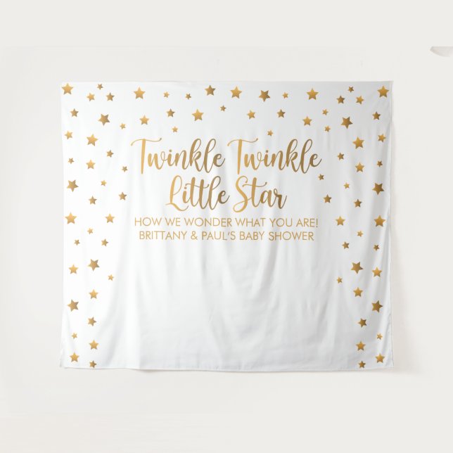 Tapiz Twinkle Twinkle Little Star Baby Shower bann Wandteppich (Vorderseite (Horizontal))