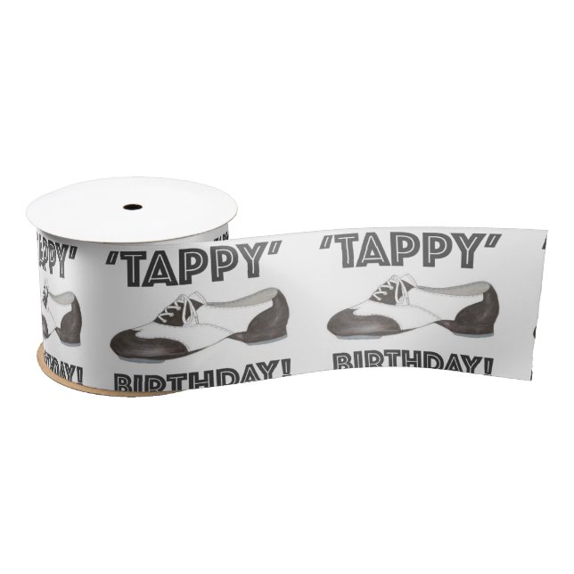 Tappy Happy Birthday Dance Teacher Stich Shoe Danc Satinband (Spule)