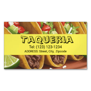 TAQUERIA-Dienstleistungen editierbare Visitenkarte Magnetische Visitenkarte