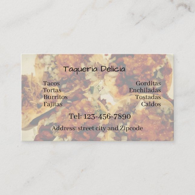 taqueria / restaurant editable card  visitenkarte (Vorderseite)