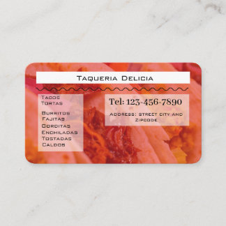 taqueria / restaurant editable card  visitenkarte