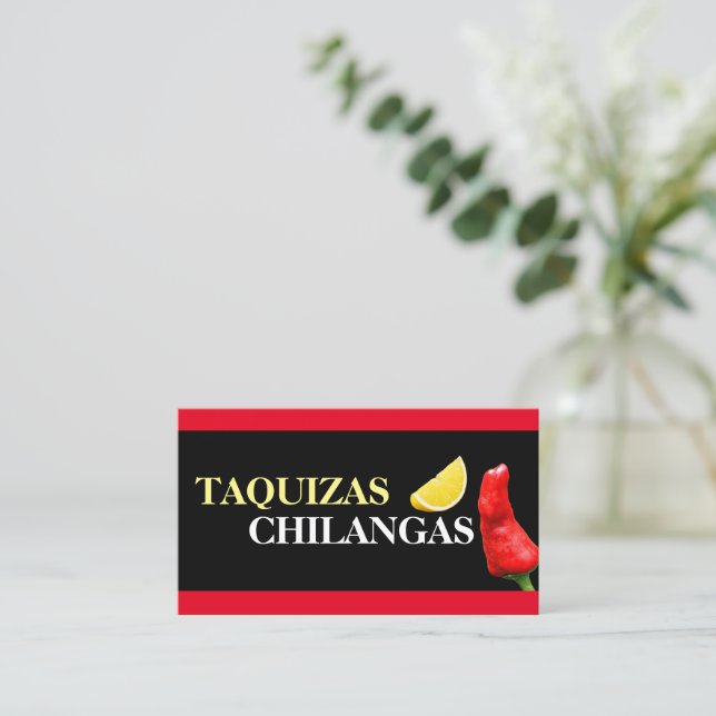 Taquizas chilangas visitenkarte (Stehend Vorderseite)