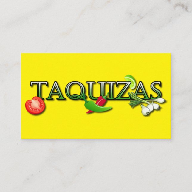 Taquizas taco Stand Visitenkarte (Vorderseite)