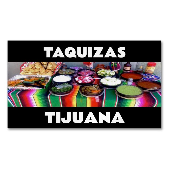 TAQUIZAS TIJUANA MAGNETISCHE VISITENKARTE (Vorderseite)
