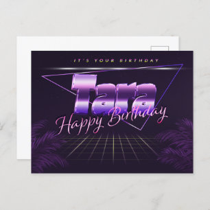 Tara Name Vorname lila Postkarte Geburtstag