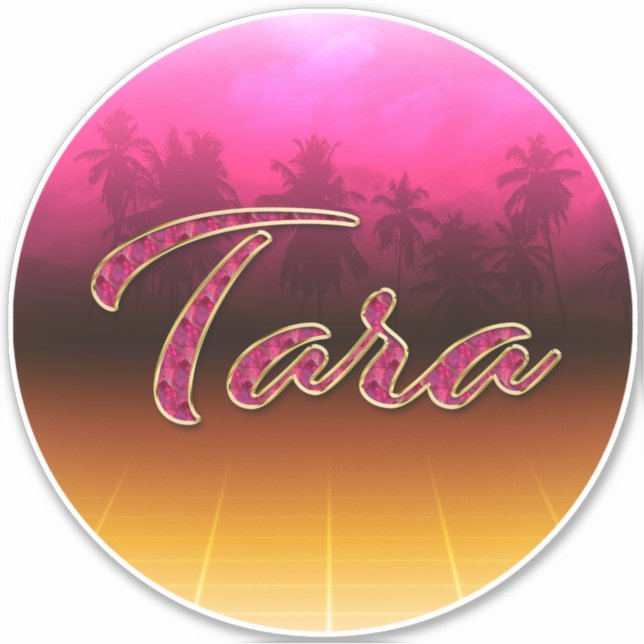 Tara Vorname Name golden pink Aufkleber Sticker (Vorderseite)