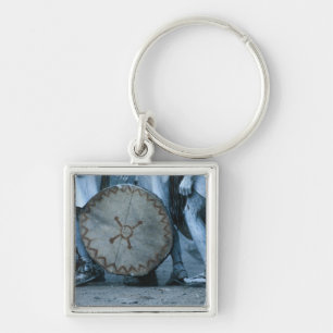 Tarahumara amerikanischer UreinwohnerTambourine Schlüsselanhänger