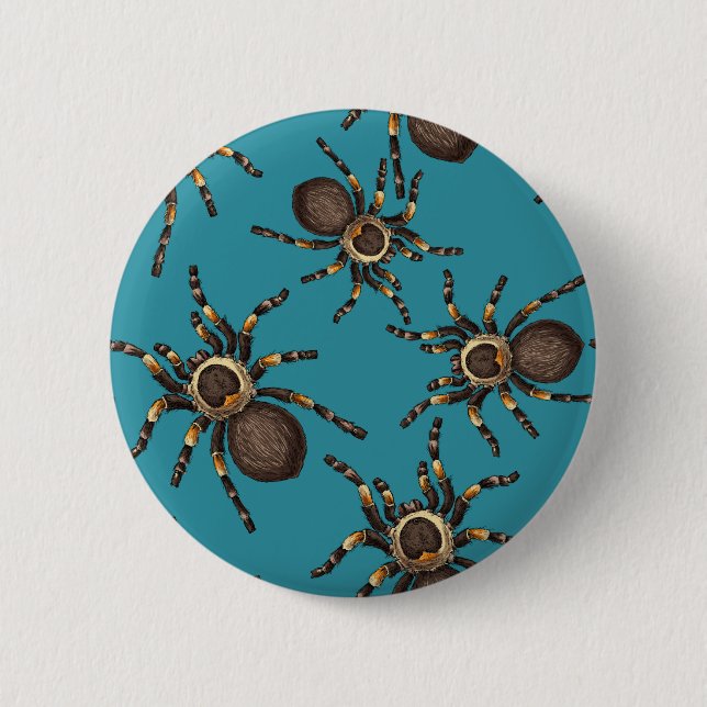 Tarantula auf blau button (Vorderseite)