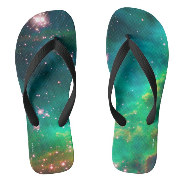 Tarantula Nebula Star Cluster Galaxy Image Flip Flops (Fußbett)