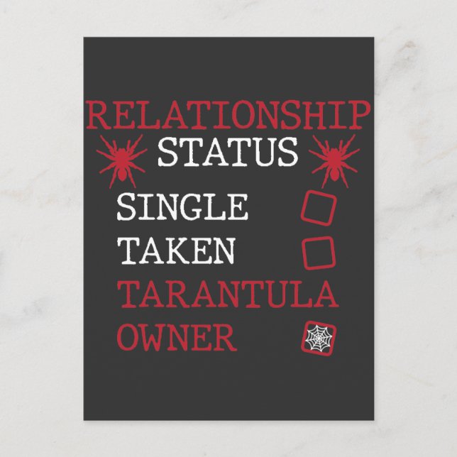 Tarantula Relationship Single gegriffen Spider Own Postkarte (Vorderseite)