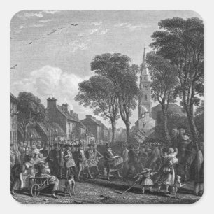 Tarbolton, Procession of St.James' Lodge, 1846 Quadratischer Aufkleber