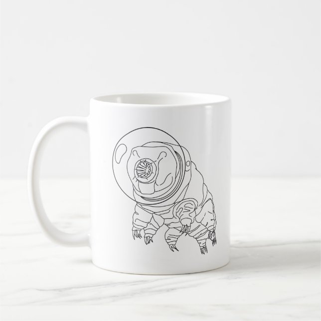 Tardigrade-Astronauten-Tasse Kaffeetasse (Links)