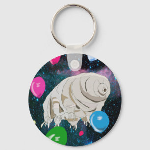 Tardigrade im Weltraum mit farbenfrohen Balloons Schlüsselanhänger