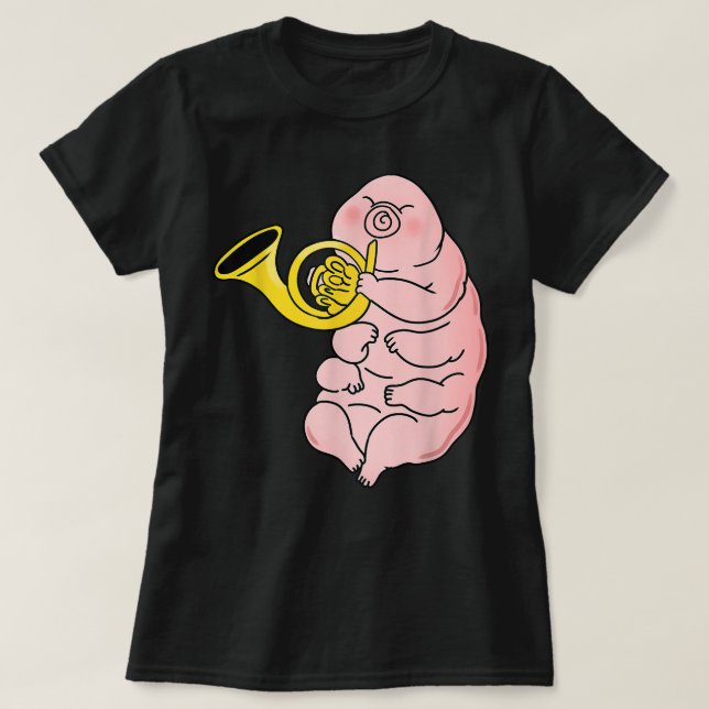 Tardigrade Playing French Horn2 T-Shirt (Design vorne)