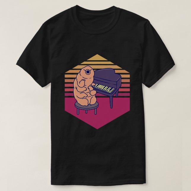 Tardigrade Playing Piano Vintag T-Shirt (Design vorne)
