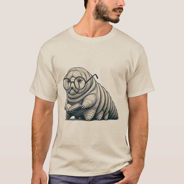 Tardigrade Reading Book Shirt - Einzigartiges Desi (Vorderseite)