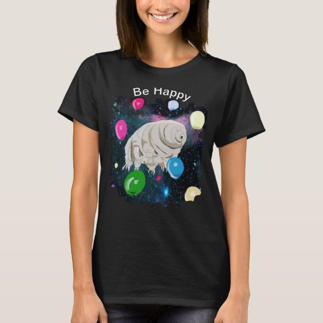 Tardigrade schwebt durch den Raum mit Balloons T-Shirt (Vorderseite)