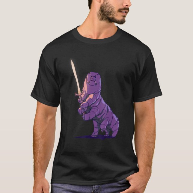 Tardigrade Warrior Swordsman Microbiology Science T-Shirt (Vorderseite)