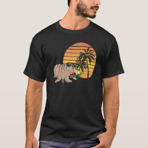 Tardigrade Wasserbär Retro Vintage Sonnenuntergang T-Shirt