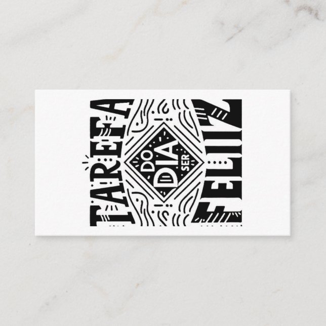 TAREFA DO DIA SER FELIZ / TASK OF THE DAY BE HAPPY HINWEISKARTE (Vorderseite)