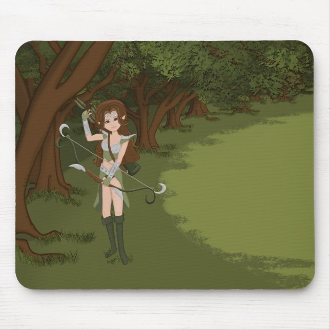 Taren the Archer Warrior Elf Girl Mousepad (Vorne)