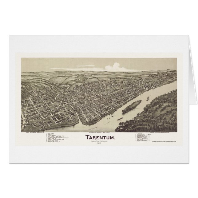 Tarentum, panoramische Karte PAs - 1901 (Vorderseite (Horizontal))