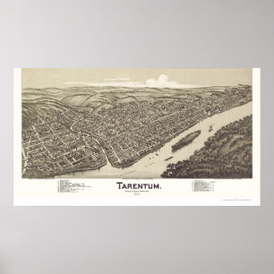 Tarentum, panoramische Karte PAs - 1901 Poster