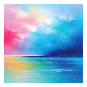 "Tarfarran" Pink und Blue Landschaft Seascape Fotodruck