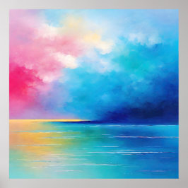 "Tarfarran" Pink und Blue Landschaft Seascape Poster
