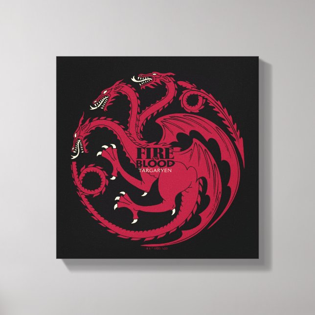 Targaryen Sigil - Feuer und Blut Leinwanddruck (Vorderseite)