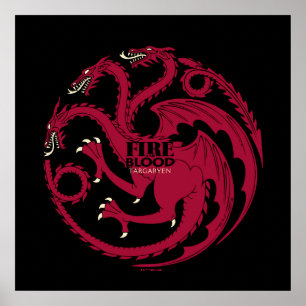 Targaryen Sigil - Feuer und Blut Poster