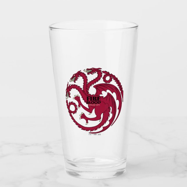 Targaryen Sigil - Fire & Blood Glas (Vorderseite)
