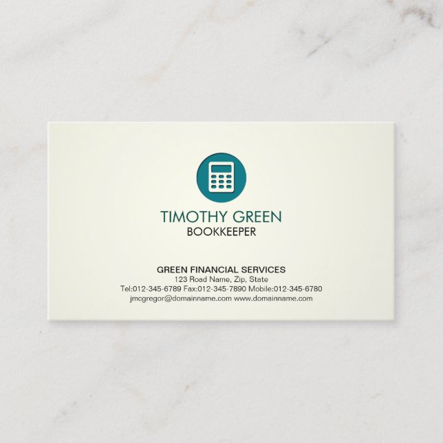 Tarifangebotsrechner für Finanzdienstleistungen -  Visitenkarte (Vorderseite)