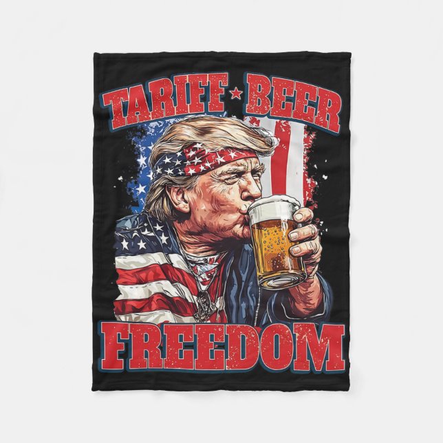 Tariff Beer Freedom Funny Tariff Trump Fleecedecke (Vorderseite)
