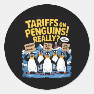 Tariff Pinguine schwappen erhörte Insel Funny Res Runder Aufkleber