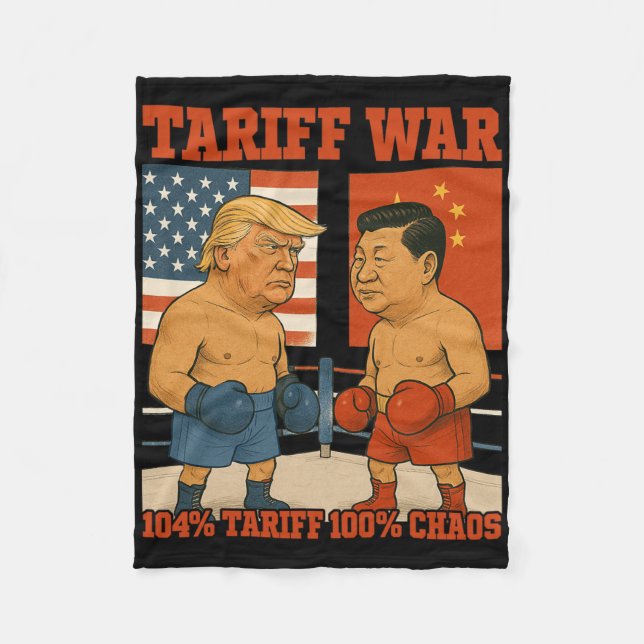 Tariff War lustig Trump Vs Xi Jinping Boxing Match Fleecedecke (Vorderseite)