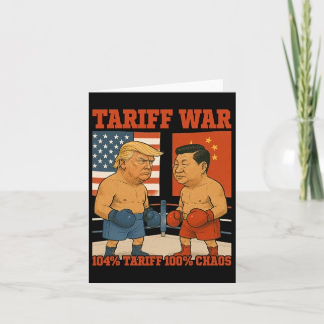 Tariff War lustig Trump Vs Xi Jinping Boxing Match Karte (Vorderseite)