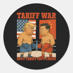 Tariff War lustig Trump Vs Xi Jinping Boxing Match Runder Aufkleber