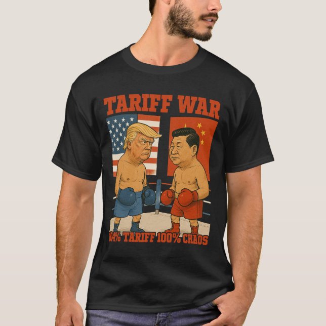 Tariff War lustig Trump Vs Xi Jinping Boxing Match T-Shirt (Vorderseite)