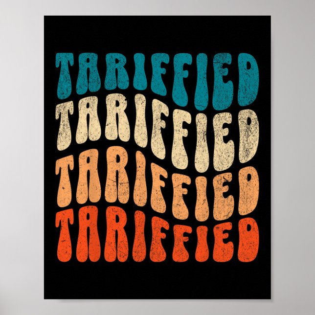 Tariffiert Widerstehen Protest Gegen Zölle Retro M Poster (Vorne)