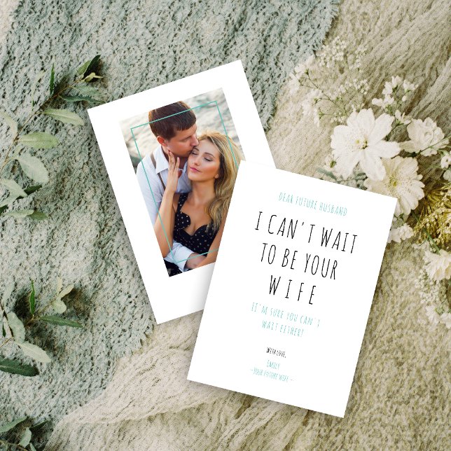 Tarjeta (Minimalist Funny Handwriting Future Husband Wife Card.)
