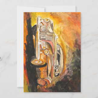 Tarjeta auto retro einladung